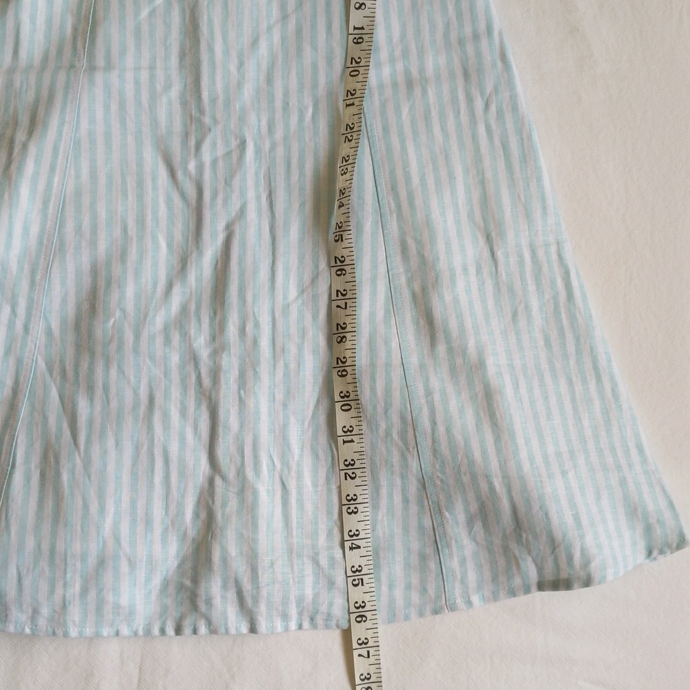 Gap NWOT Linen Cotton Seersucker Stripe Dress Pockets 0 - Picture 11 of 11
